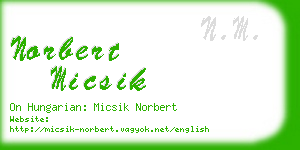 norbert micsik business card